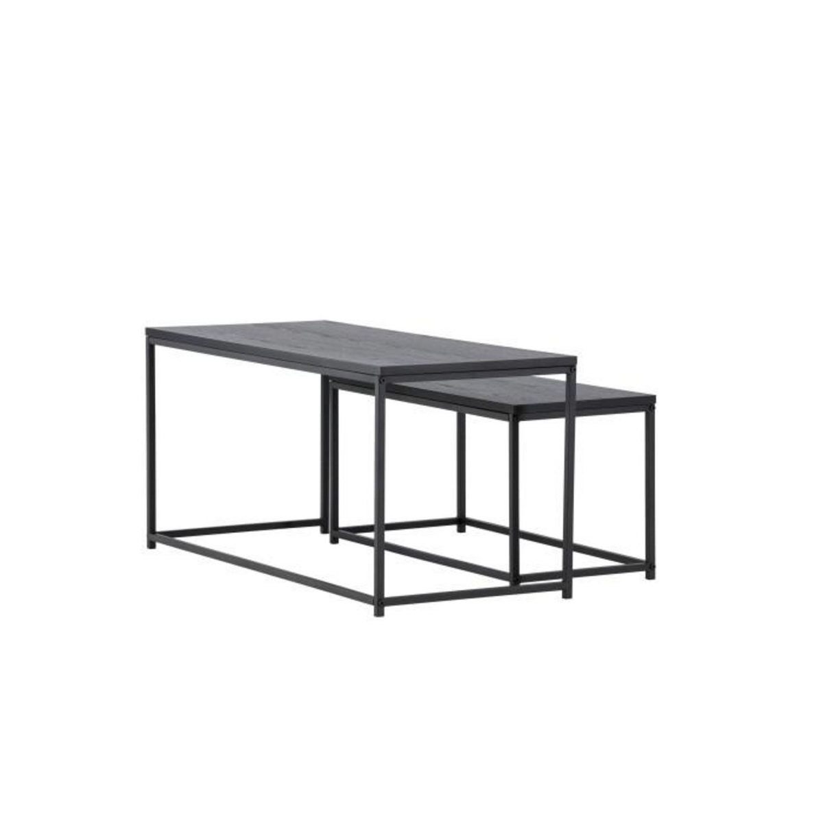 Paris Prix Lot de 2 Tables Basses Gigognes  Mallan  100cm Noir