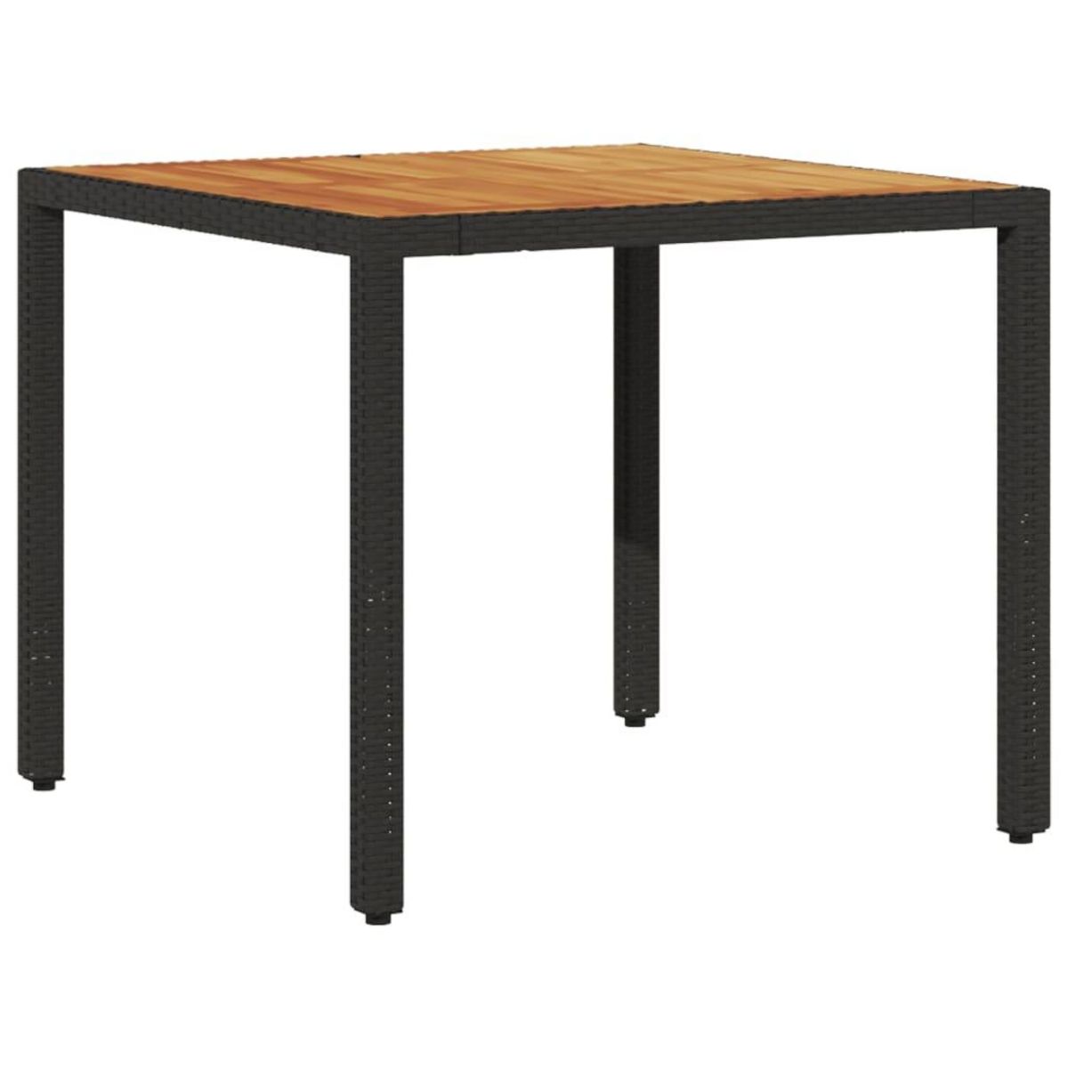 VIDAXL Table de jardin et dessus en bois d'acacia noir resine tressee