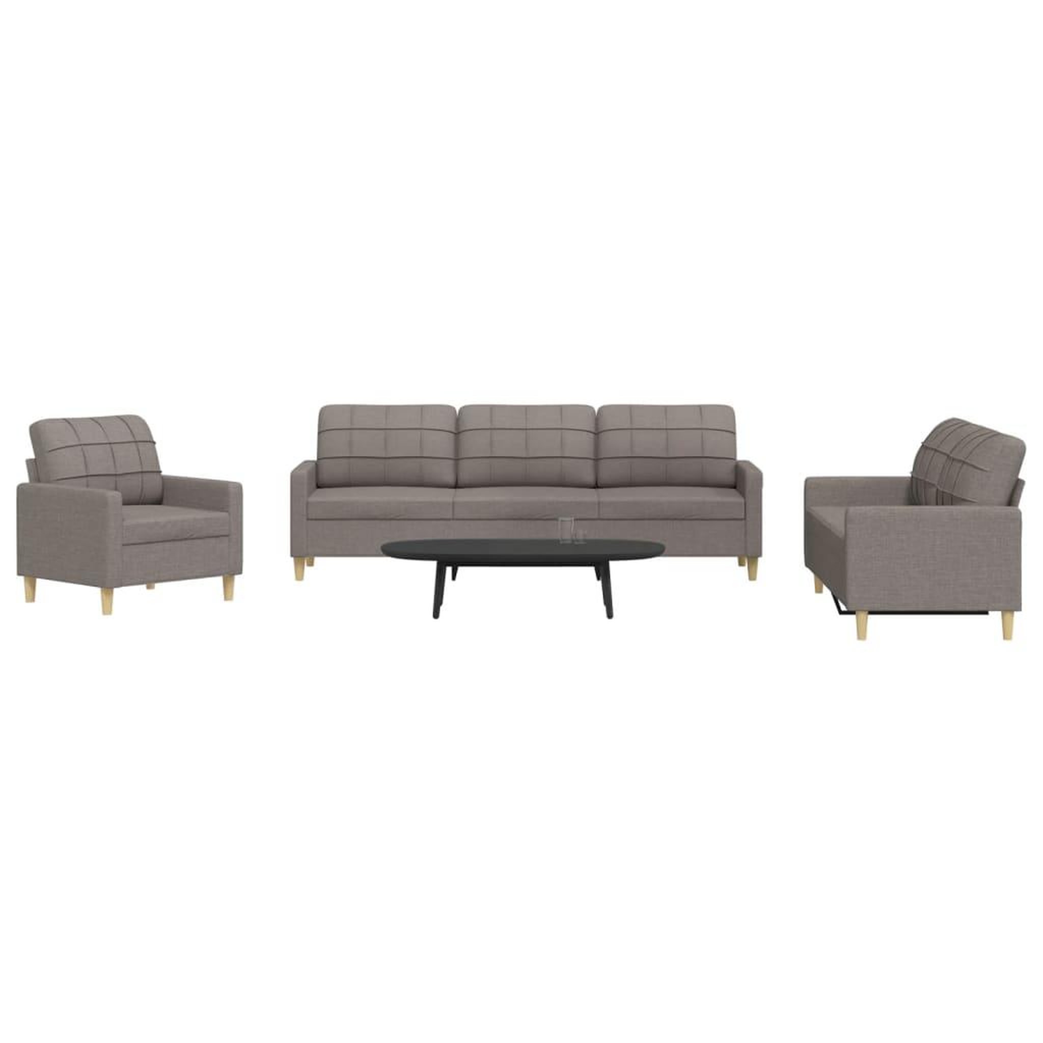 VIDAXL Ensemble de canapes 3 pcs taupe tissu