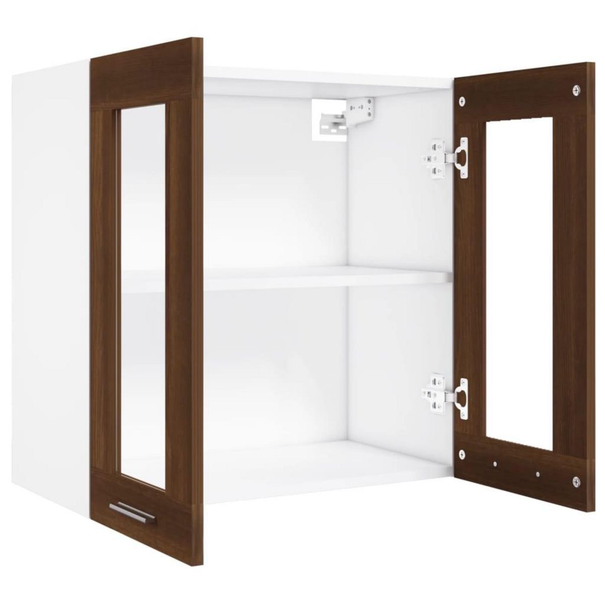 VIDAXL Armoire en verre suspendue Chene marron Bois d'ingenierie
