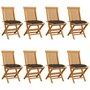 Voir la diapositive 1 : VIDAXL Chaises de jardin et coussins taupe lot de 8 Bois teck massif