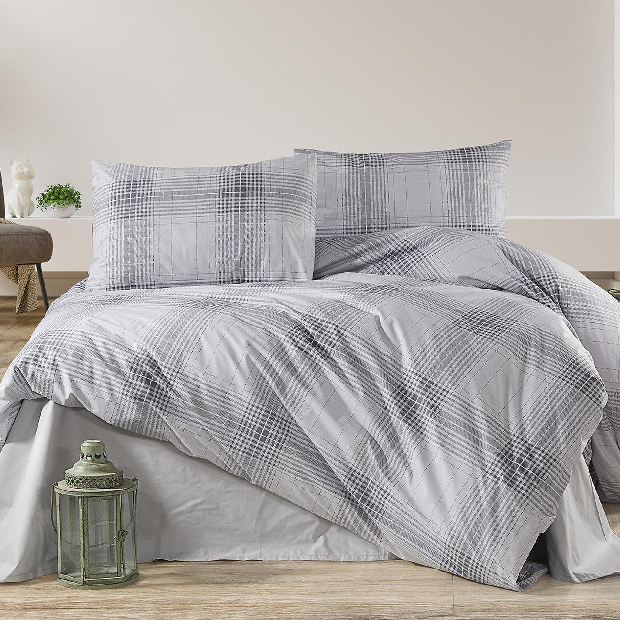 Voir la diapositive 1 : Home collection Parure housse de couette 100% coton 57 fils imprimé nimagris