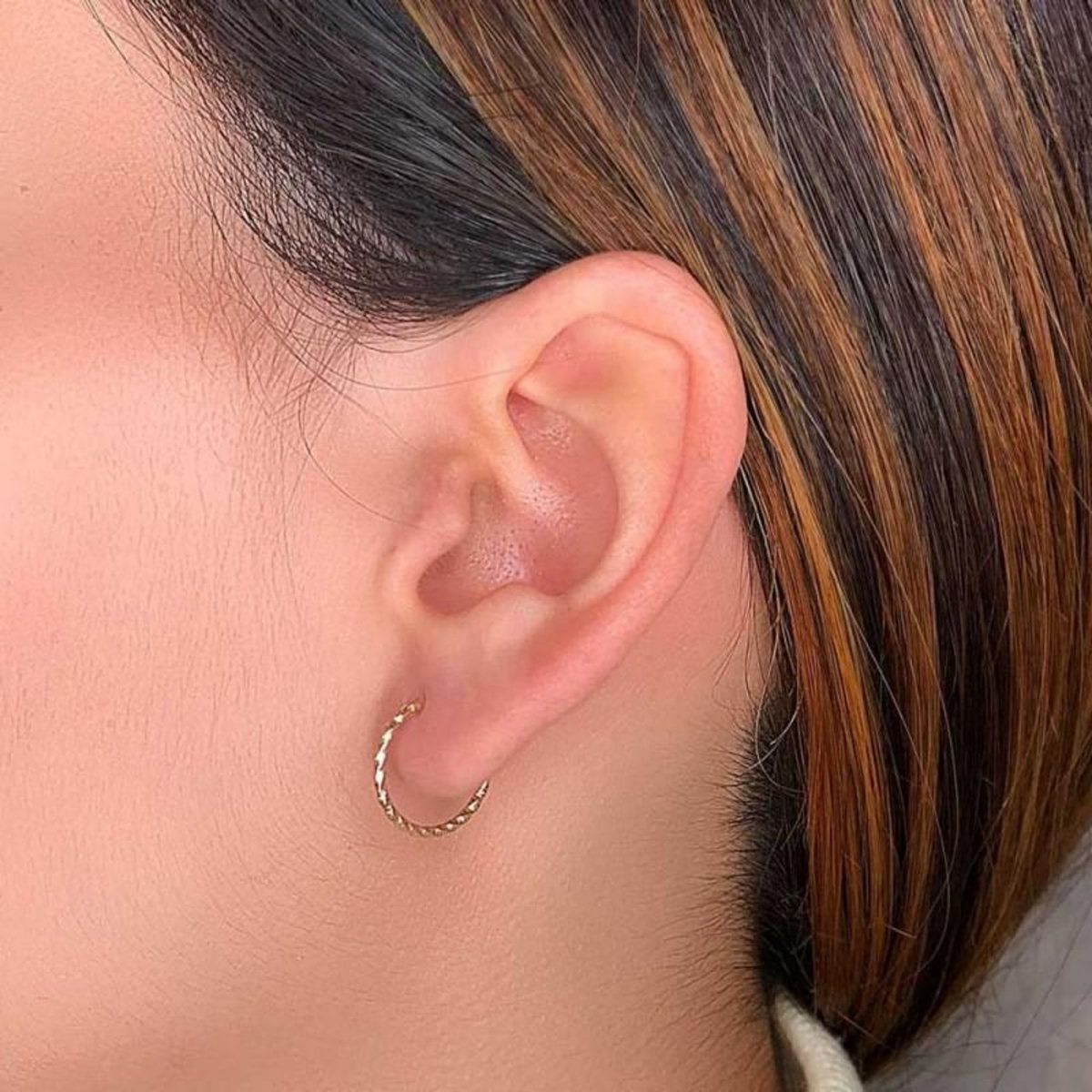 L'ATELIER D'AZUR Boucles d'Oreilles Créoles Or 18 Carats 750/000 Jaune - Torsadées