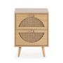 Voir la diapositive 4 : VS VENTA-STOCK Table de chevet Luna 2 tiroirs couleur chêne