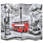 VIDAXL Cloison de separation 228 x 170 cm Bus londonien Noir et blanc
