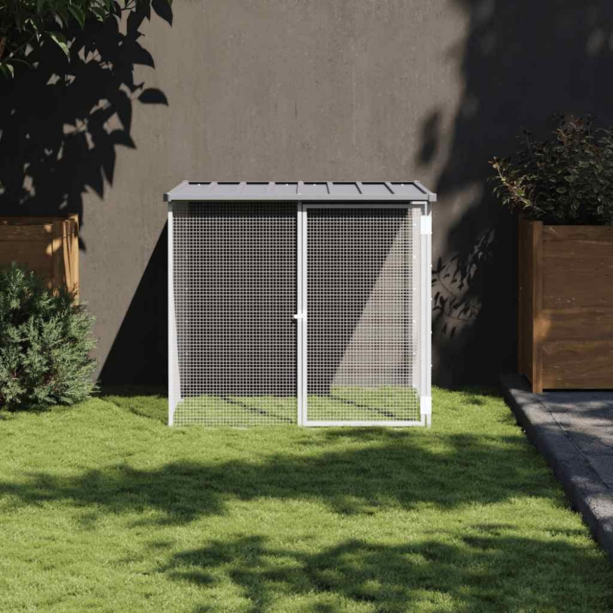 VIDAXL Poulailler avec toit gris clair 103x98x90 cm acier galvanise
