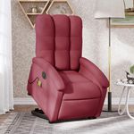 VIDAXL Fauteuil inclinable de massage electrique Rouge bordeaux Tissu