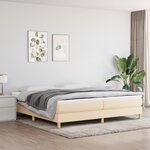 VIDAXL Sommier a lattes de lit avec matelas Creme 200x200 cm Tissu