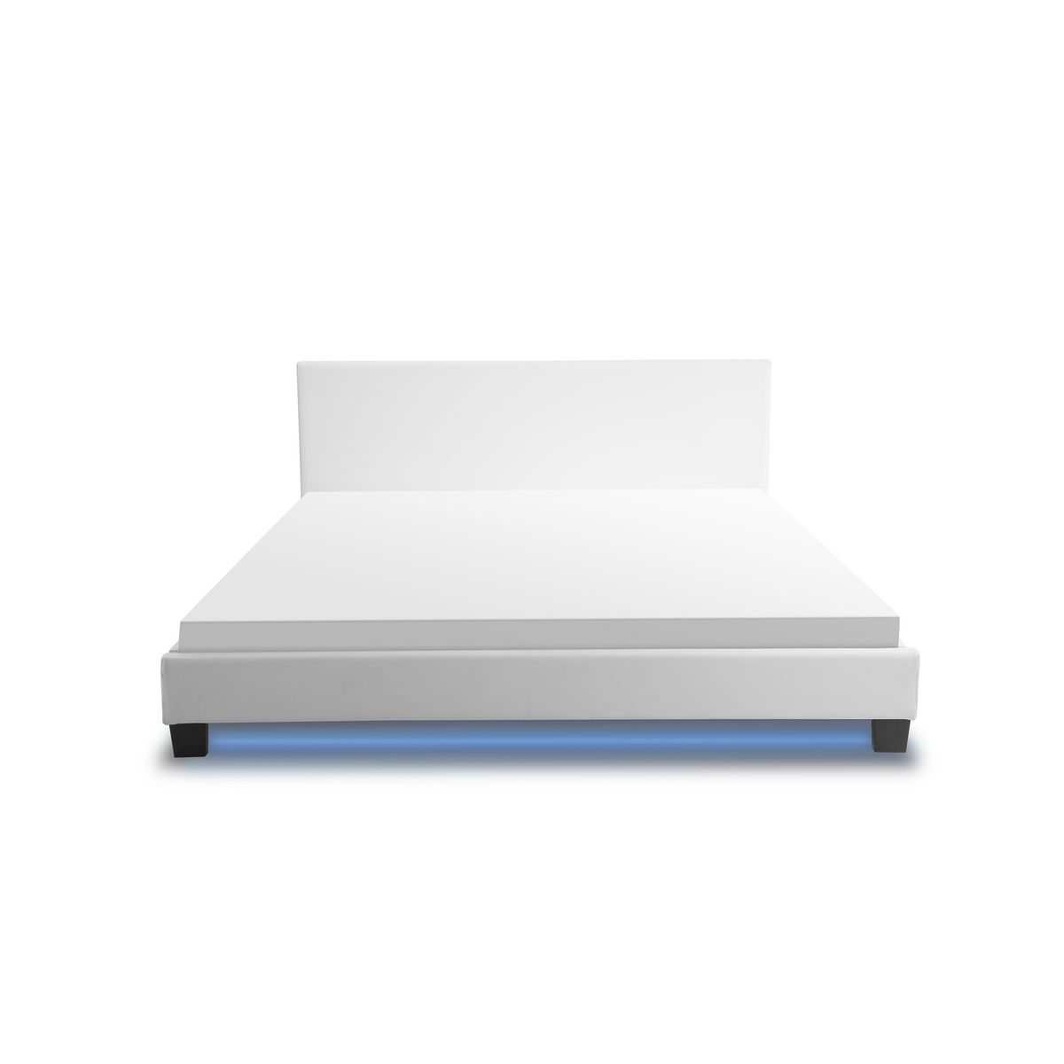 Lit LED avec tête de lit et sommier à lattes 140x190 cm MARTIN