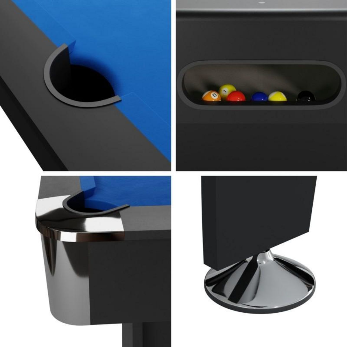 PLAY4FUN Billard Américain avec retour de boules automatique et accessoires