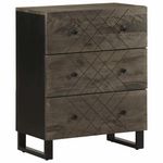 VIDAXL Buffet noir 60x33x75 cm bois massif de manguier