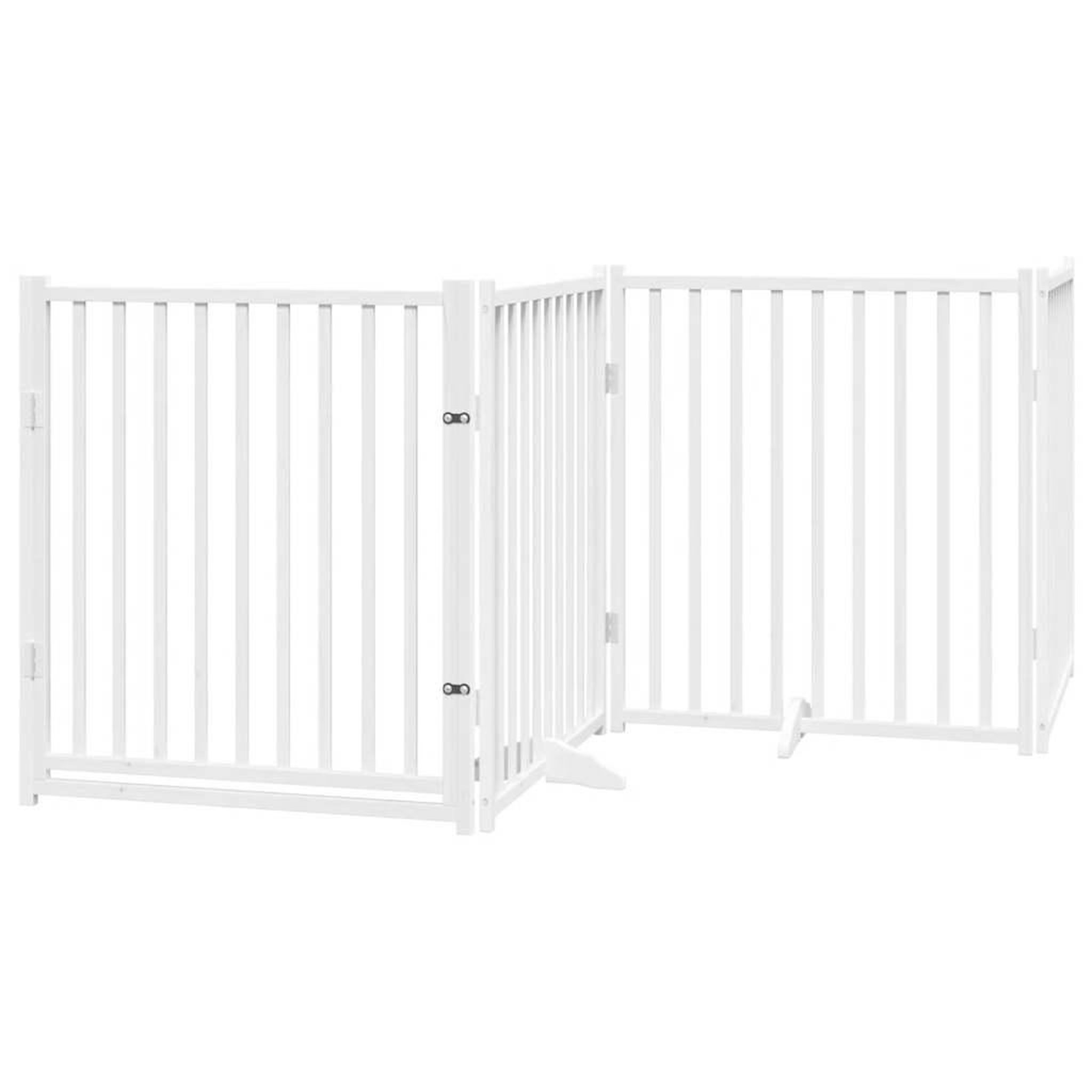 Voir la diapositive 3 : VIDAXL Barriere pour chien porte pliable 6panneaux blanc bois peuplier