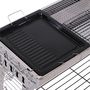 Voir la diapositive 5 : OUTSUNNY Outsunny Barbecue à charbon pliable portable BBQ grill sur pied avec étagères + grille + plaque cuisson dim. 104L x 33l x 70H cm acier inox.