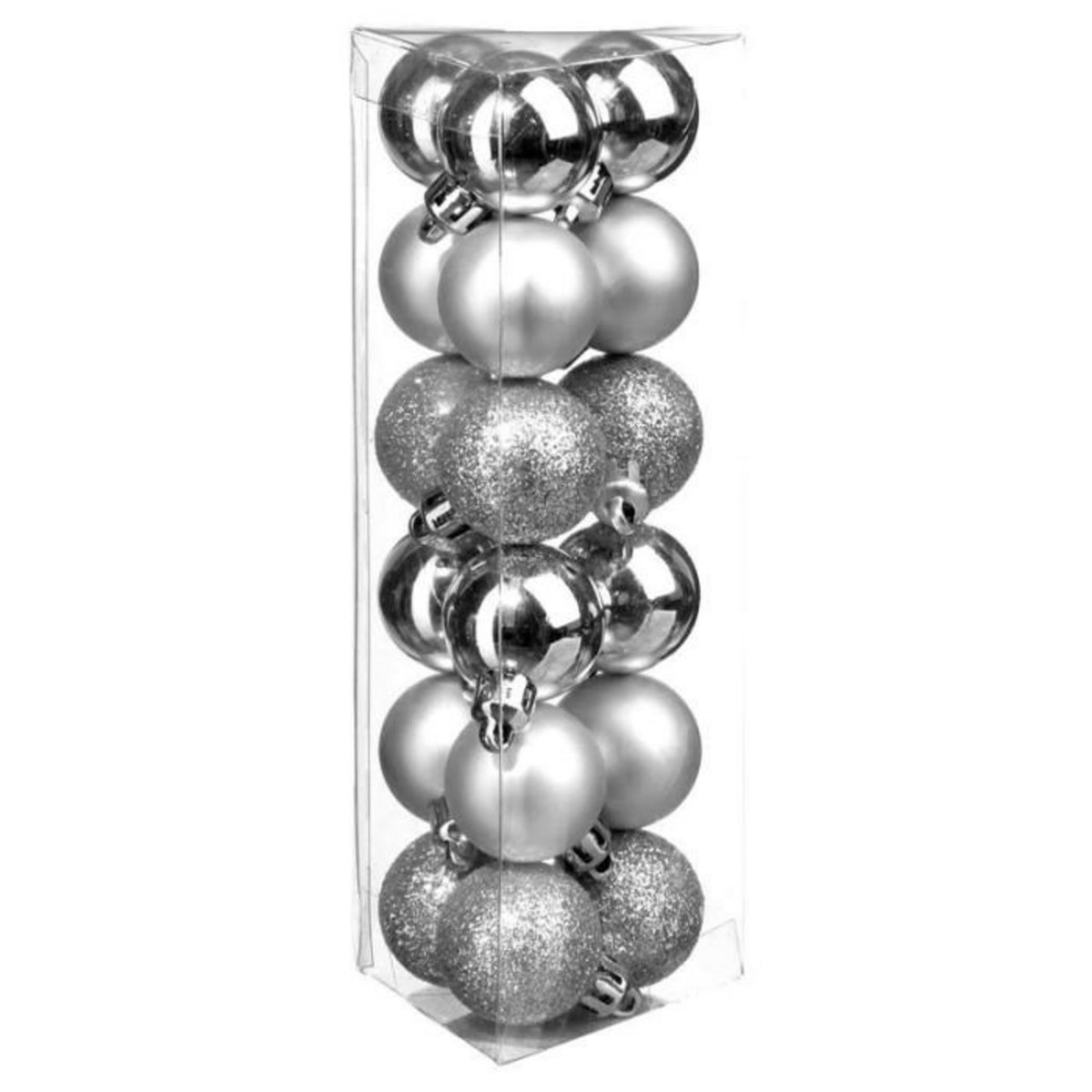 FEERIC LIGHT & CHRISTMAS Lot de 18 Boules de Noël  Colorama  3cm Argent