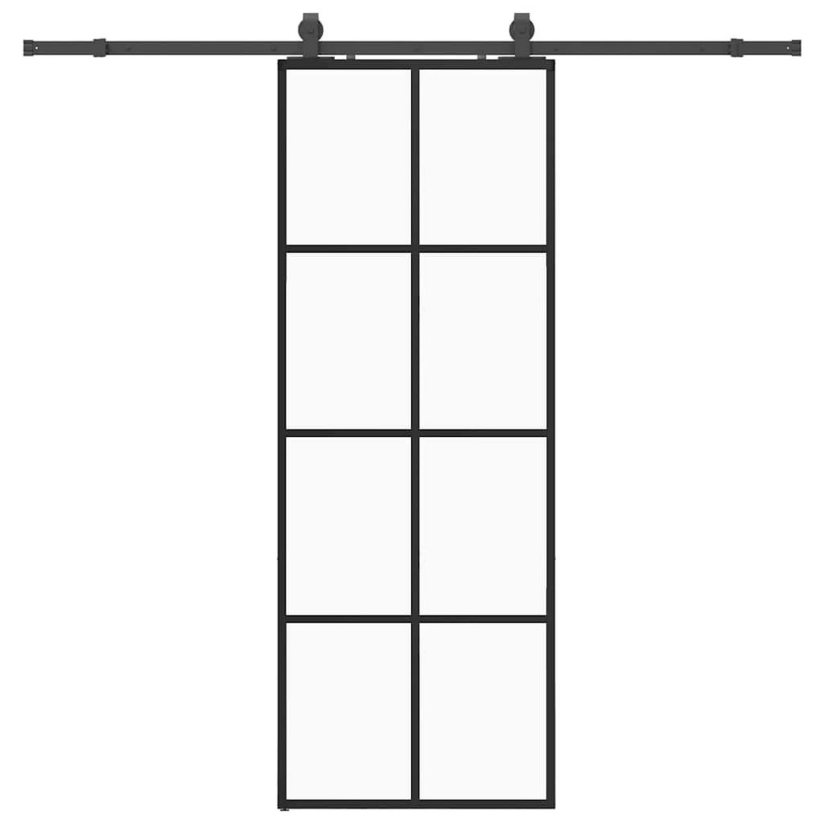 VIDAXL Porte coulissante kit de quincaillerie noir 76x205 cm verre ESG