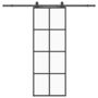 Voir la diapositive 2 : VIDAXL Porte coulissante kit de quincaillerie noir 76x205 cm verre ESG