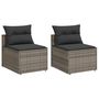Voir la diapositive 2 : VIDAXL Canapes de jardin sans accoudoirs avec coussins 2 pcs gris