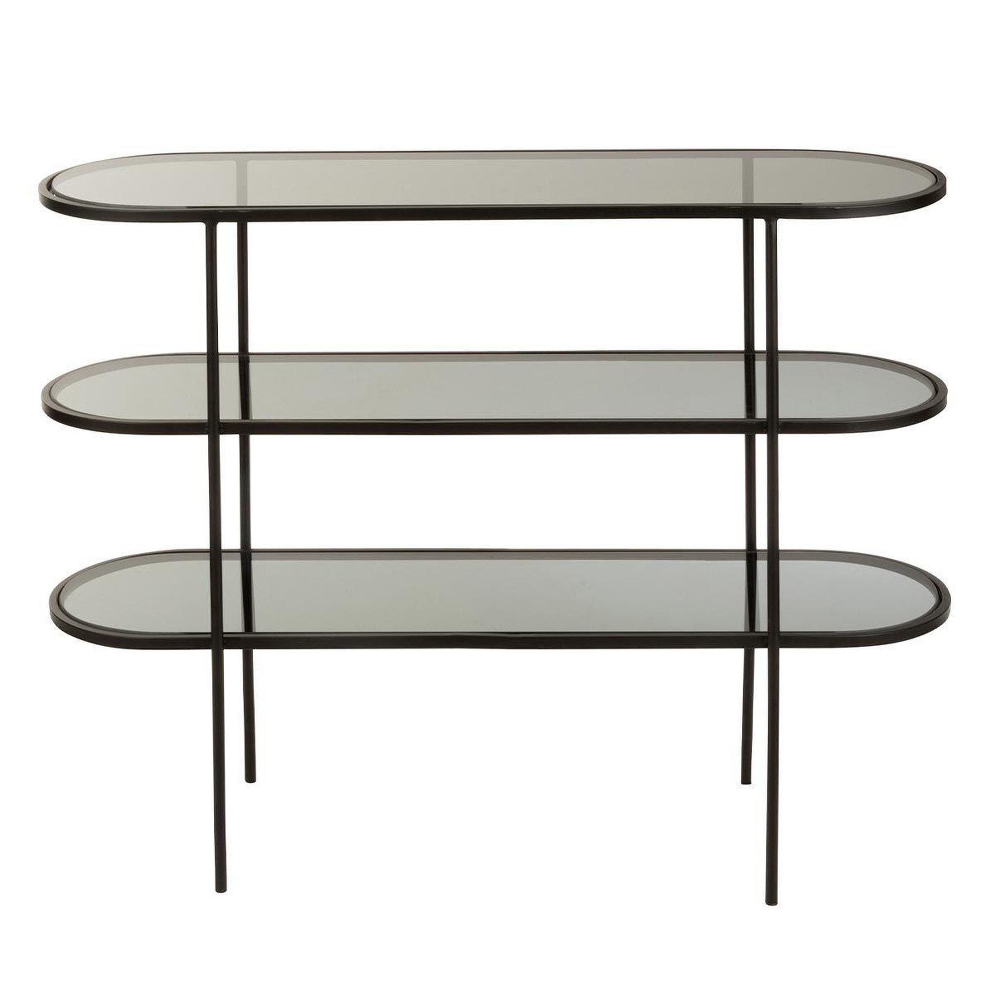 Voir la diapositive 2 : J-LINE Étagère 3 niveaux design  juto  100cm noir