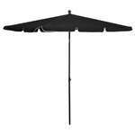 VIDAXL Parasol de jardin avec mat 210x140 cm Noir