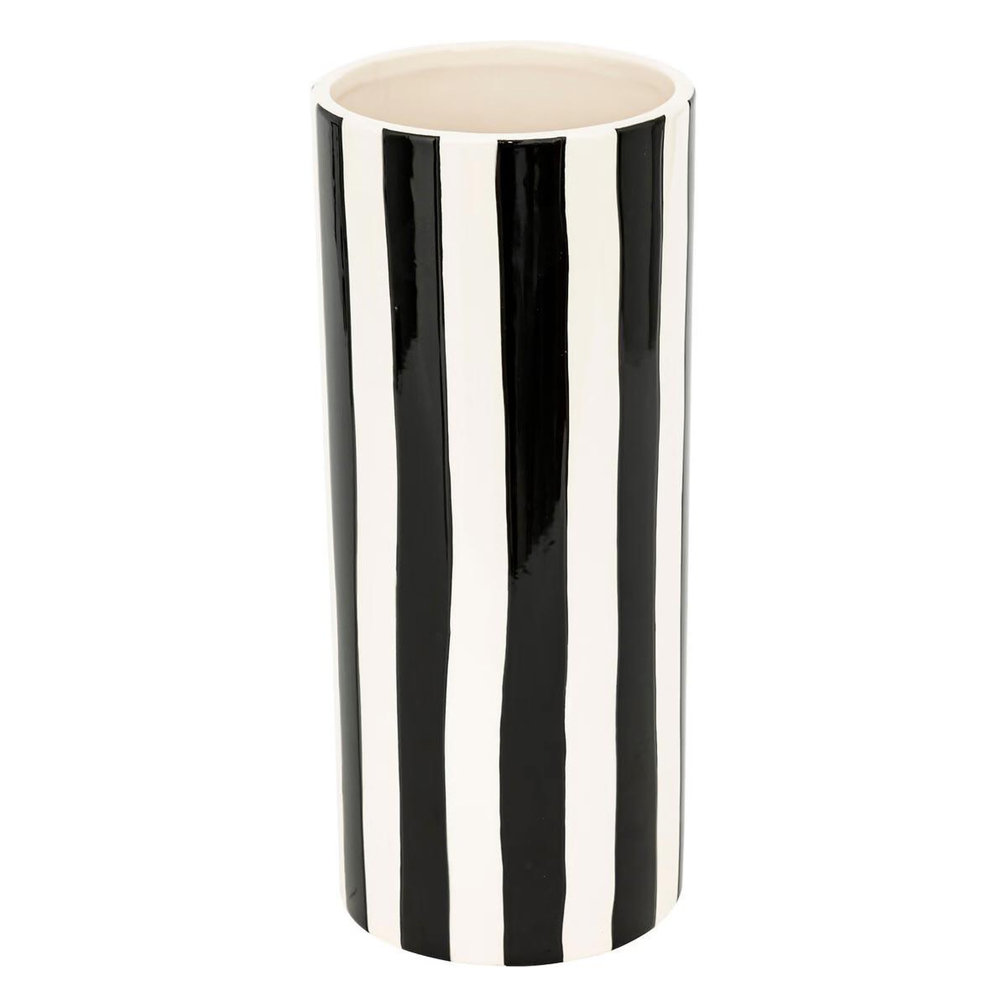 ATMOSPHERA Vase rayé en dolomite  edric  30cm noir