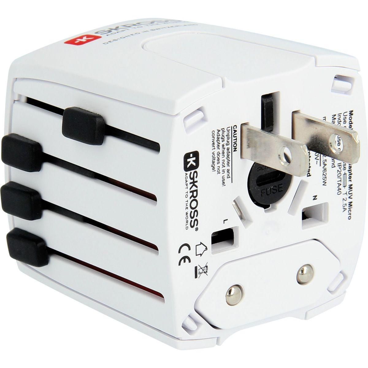 Skross Adaptateur de voyage universel Blanc