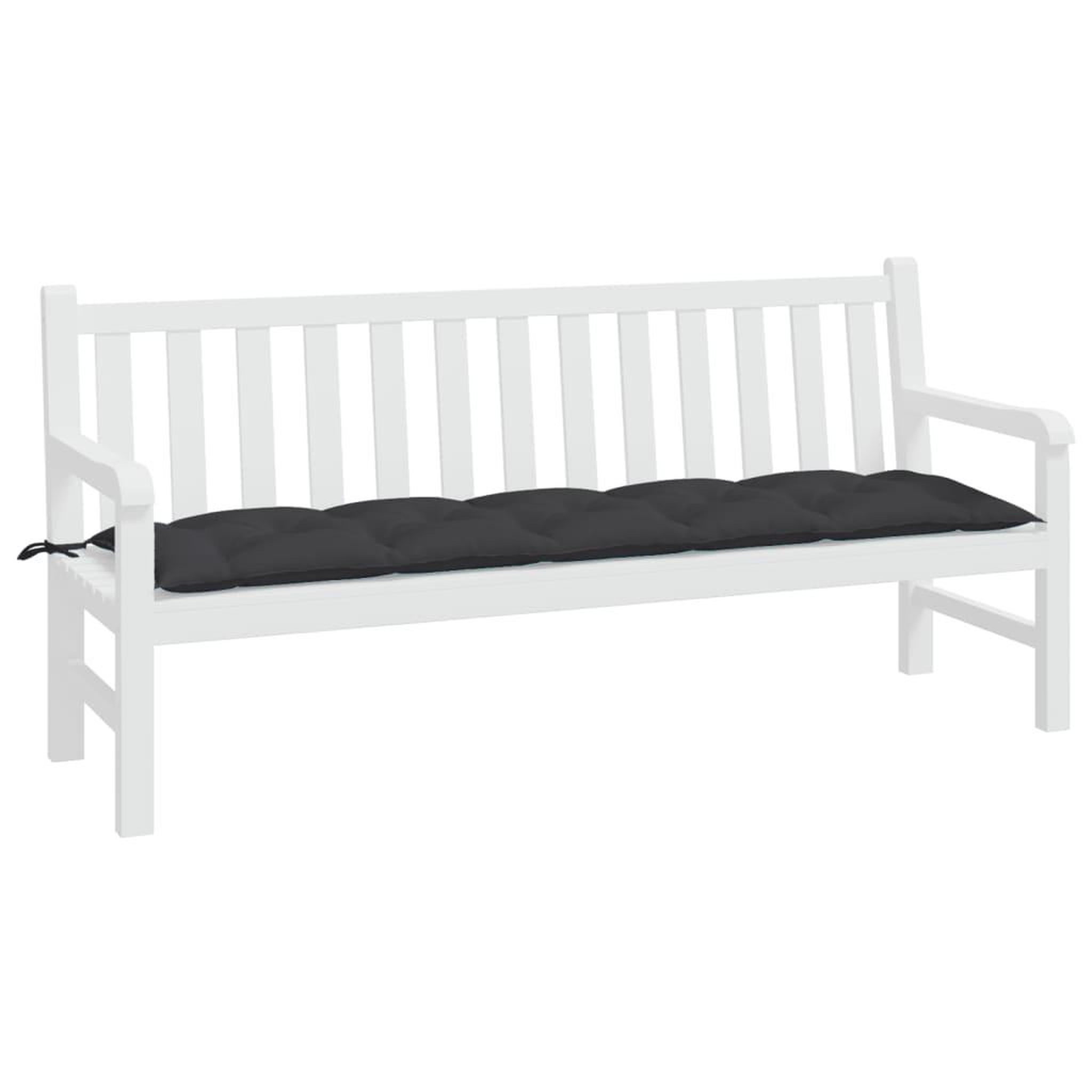Voir la diapositive 3 : VIDAXL Coussin de banc de jardin noir 180x50x7 cm tissu oxford