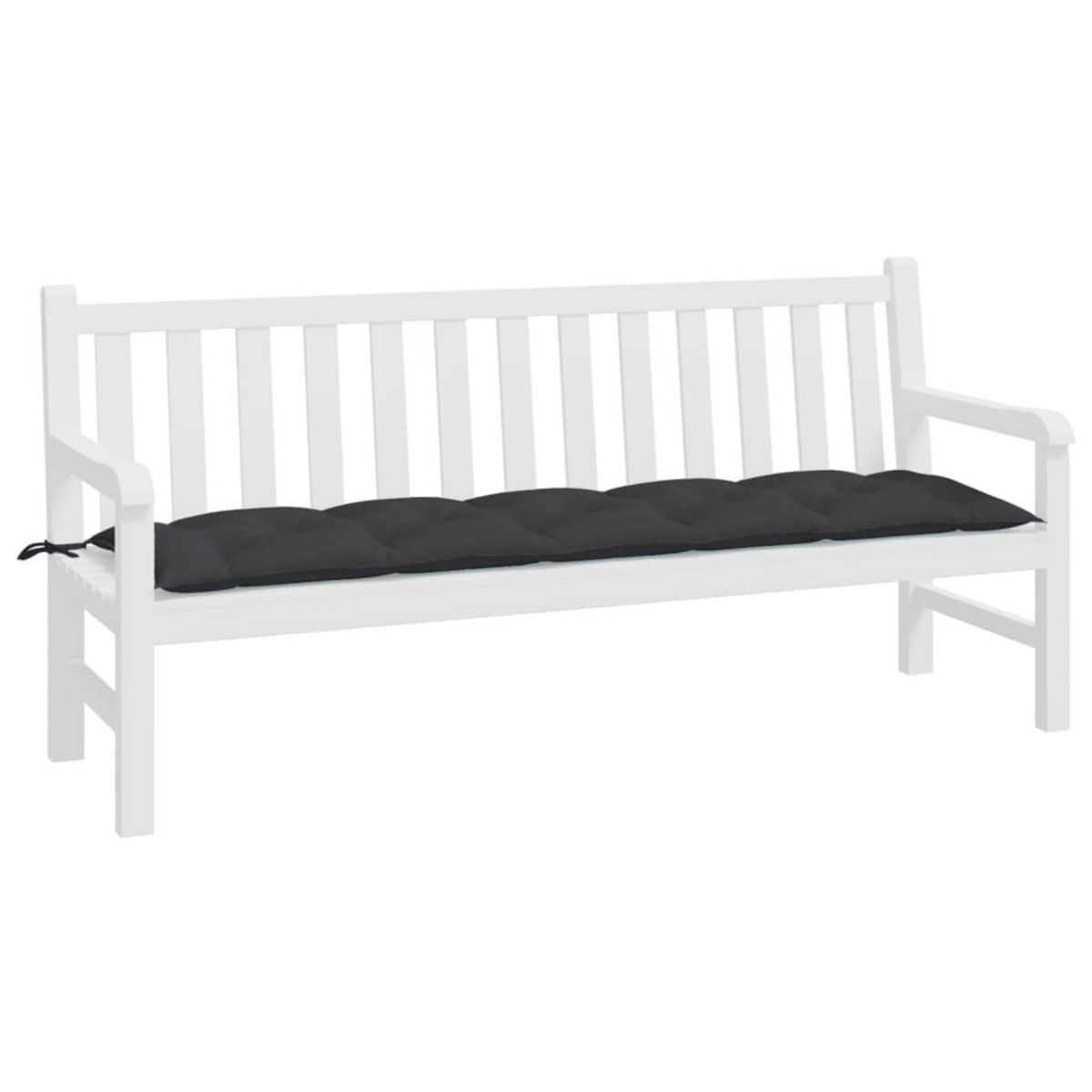 VIDAXL Coussin de banc de jardin noir 180x50x7 cm tissu oxford