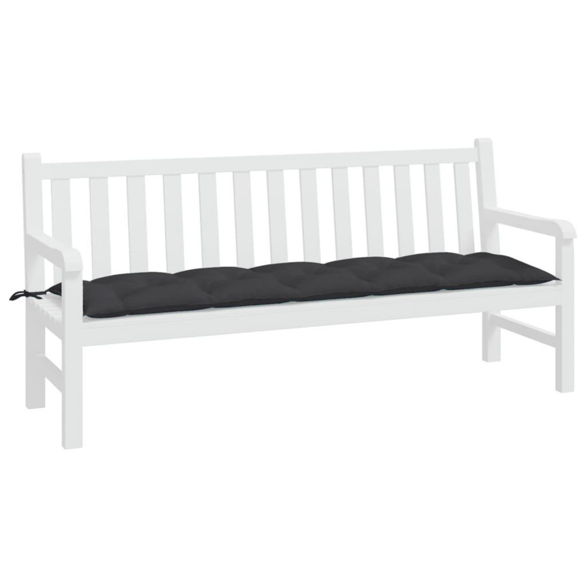 VIDAXL Coussin de banc de jardin noir 180x50x7 cm tissu oxford