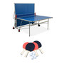 Voir la diapositive 1 : SWEEEK Table de ping pong OUTDOOR bleue - table pliable avec 4 raquettes et 6 balles