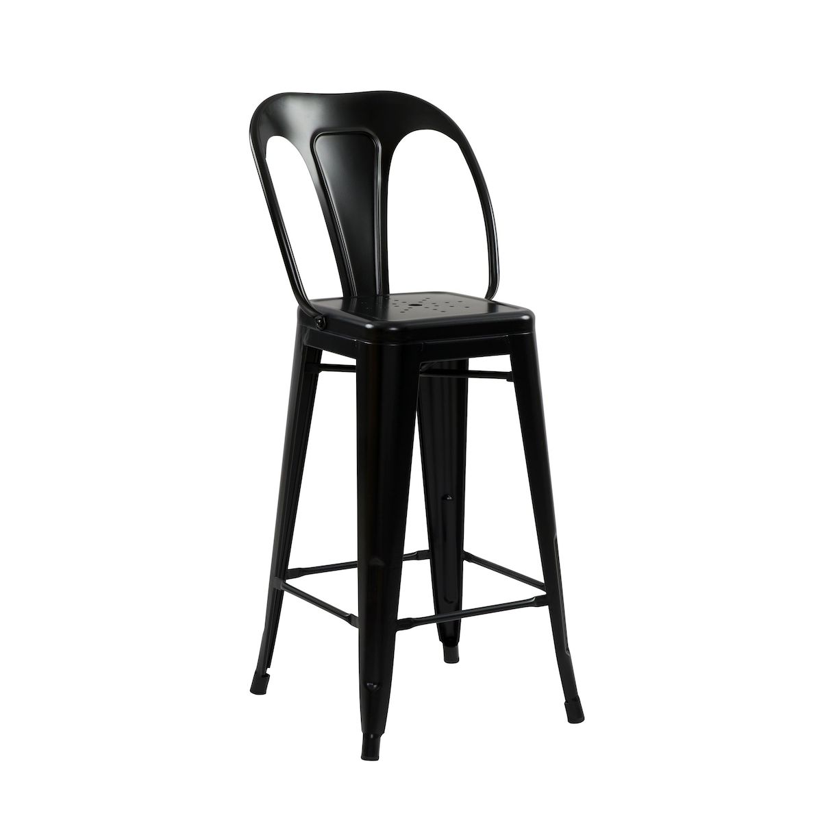 Rendez vous déco Lot de 2 chaises pour îlot central 67 cm en métal noir mat - Indus