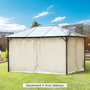 Voir la diapositive 2 : OUTSUNNY Parois latérales de rechange barnum tonnelle 3 x 4 m - 2 systèmes d'attache boucles ou crochets - bâches de rechange zippées, avec velcro d'attache - polyester beige