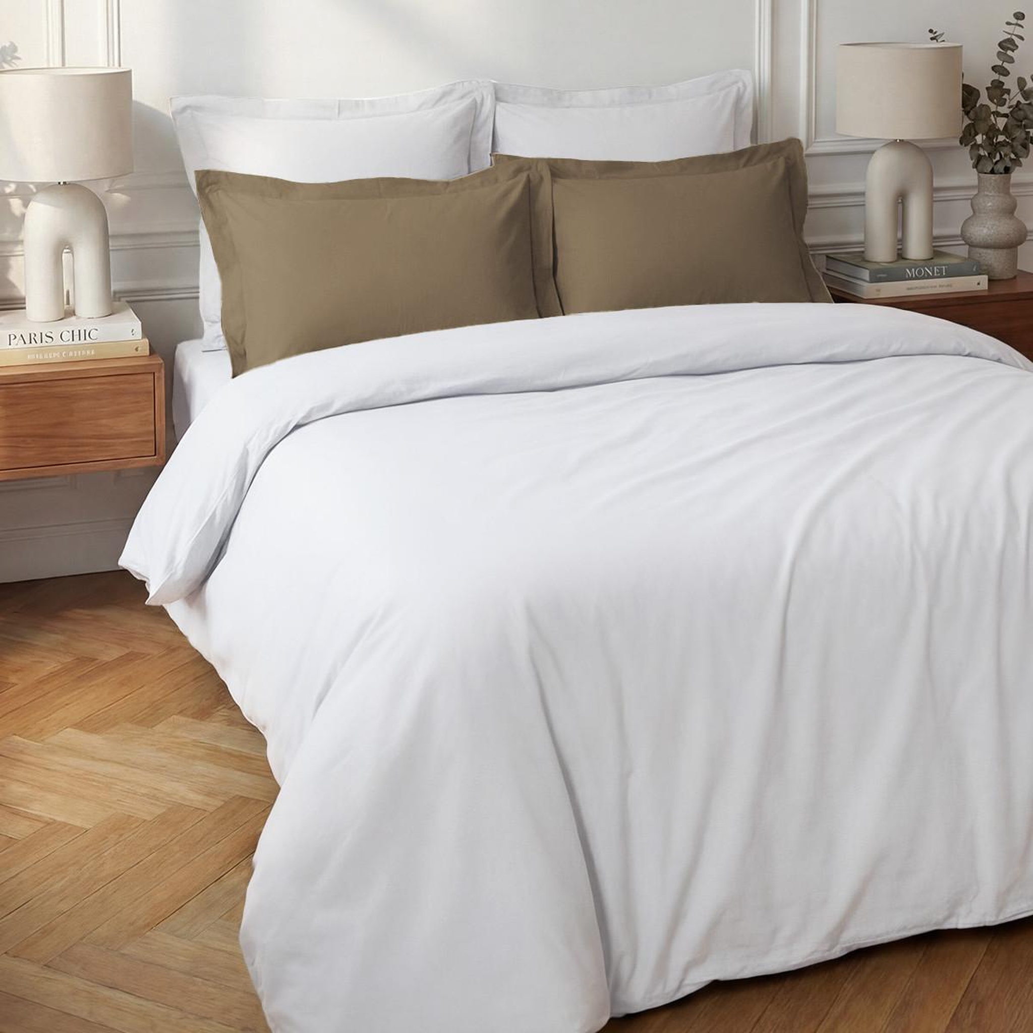 Voir la diapositive 5 : Sensei Maison Housse de couette en percale coton SOFT PERCALE
