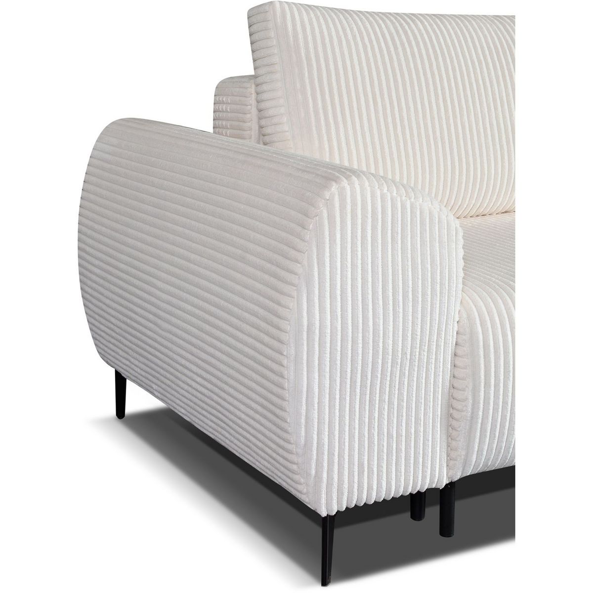 Canapé d'angle droit fixe convertible 5 places en velour côtelé CYRIL