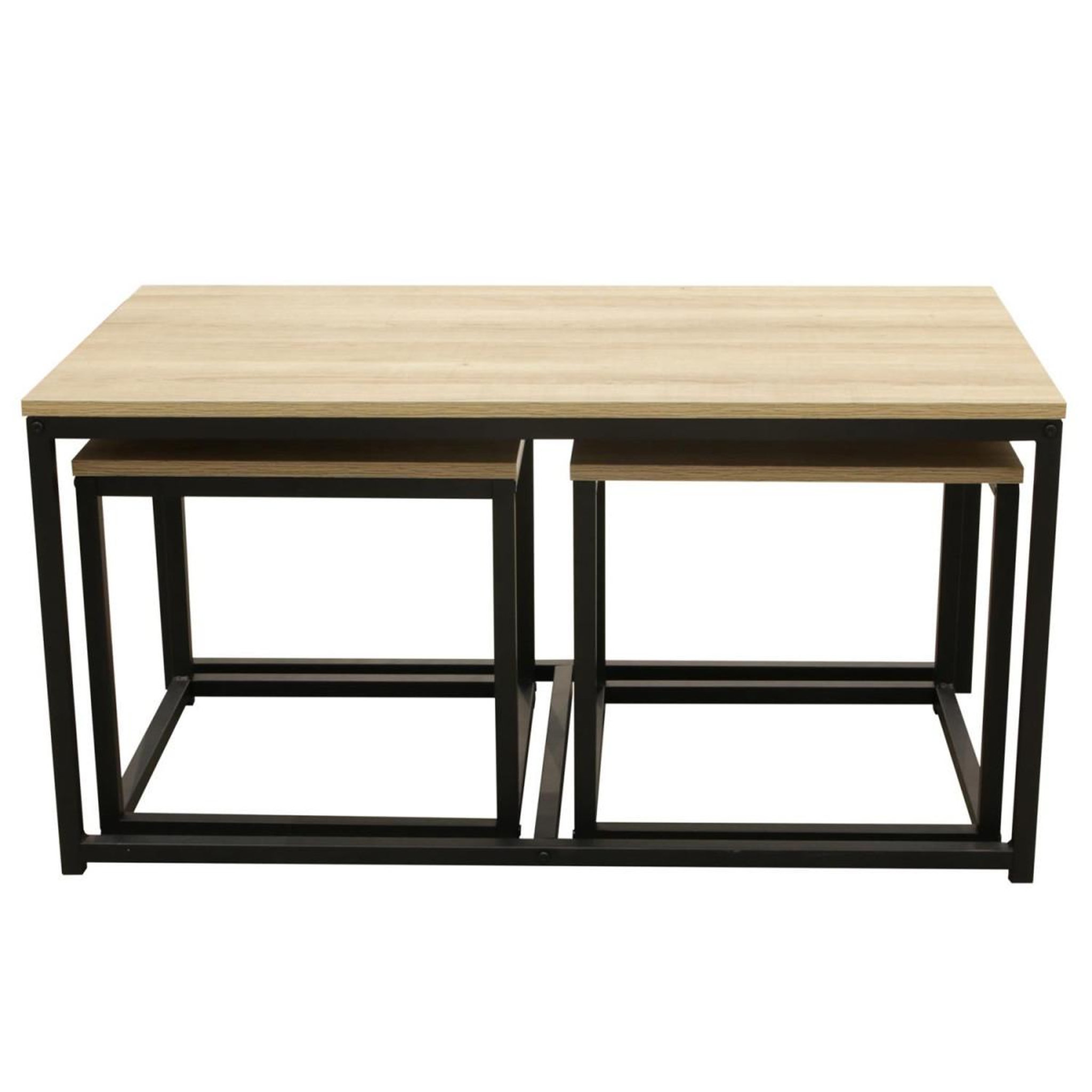 Voir la diapositive 3 : The Home Deco Factory Lot de 3 tables basses  seattle  90cm naturel