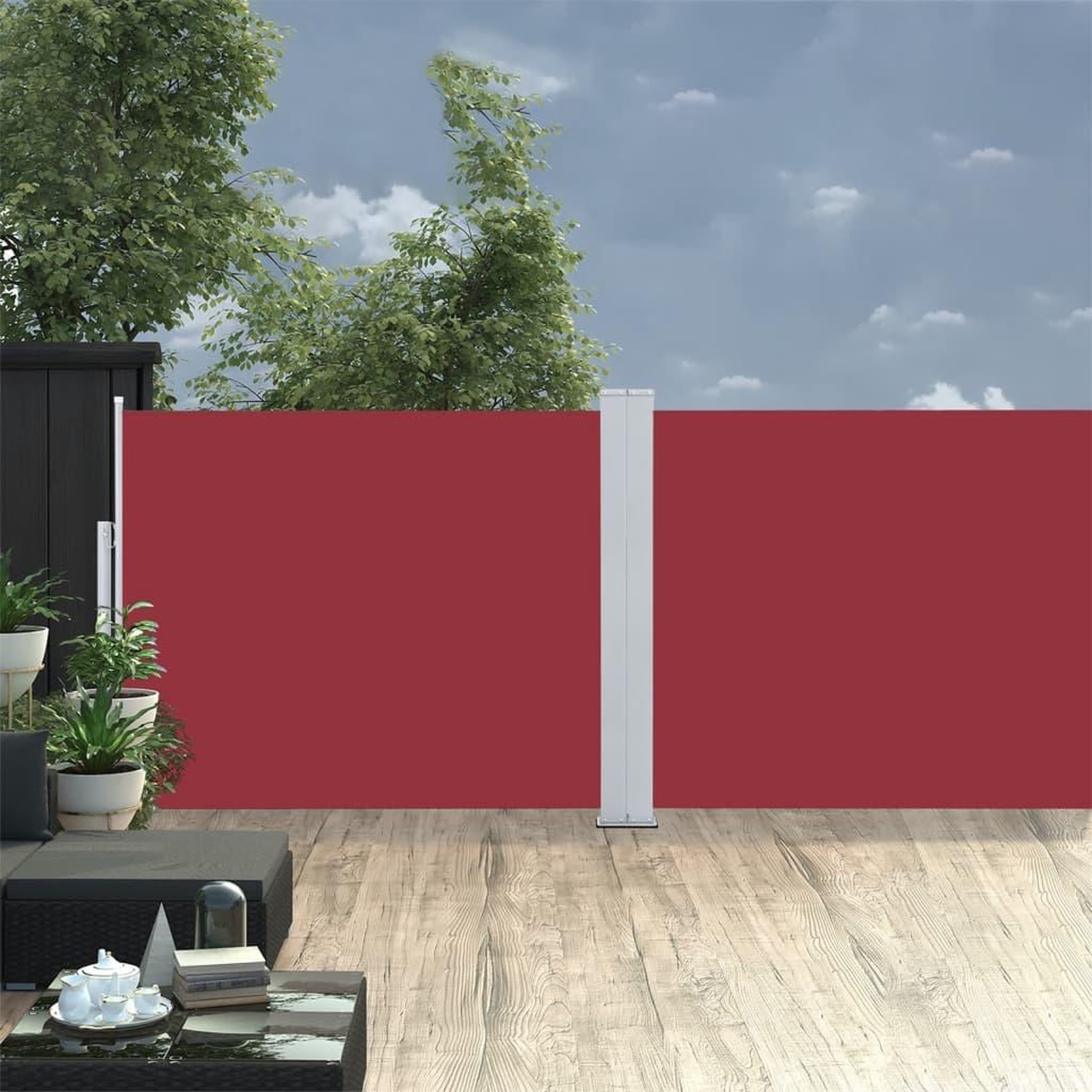 Voir la diapositive 1 : VIDAXL Auvent lateral retractable Rouge 140 x 1000 cm