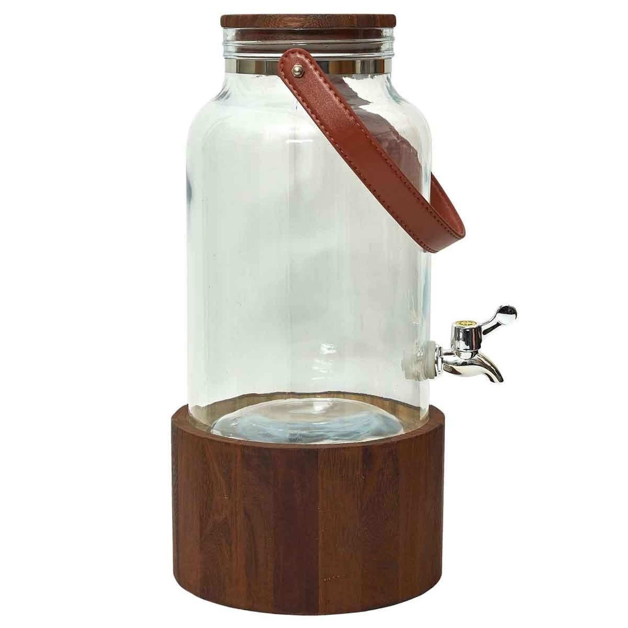 The Home Deco Factory Fontaine à boisson  support en bois  6l naturel