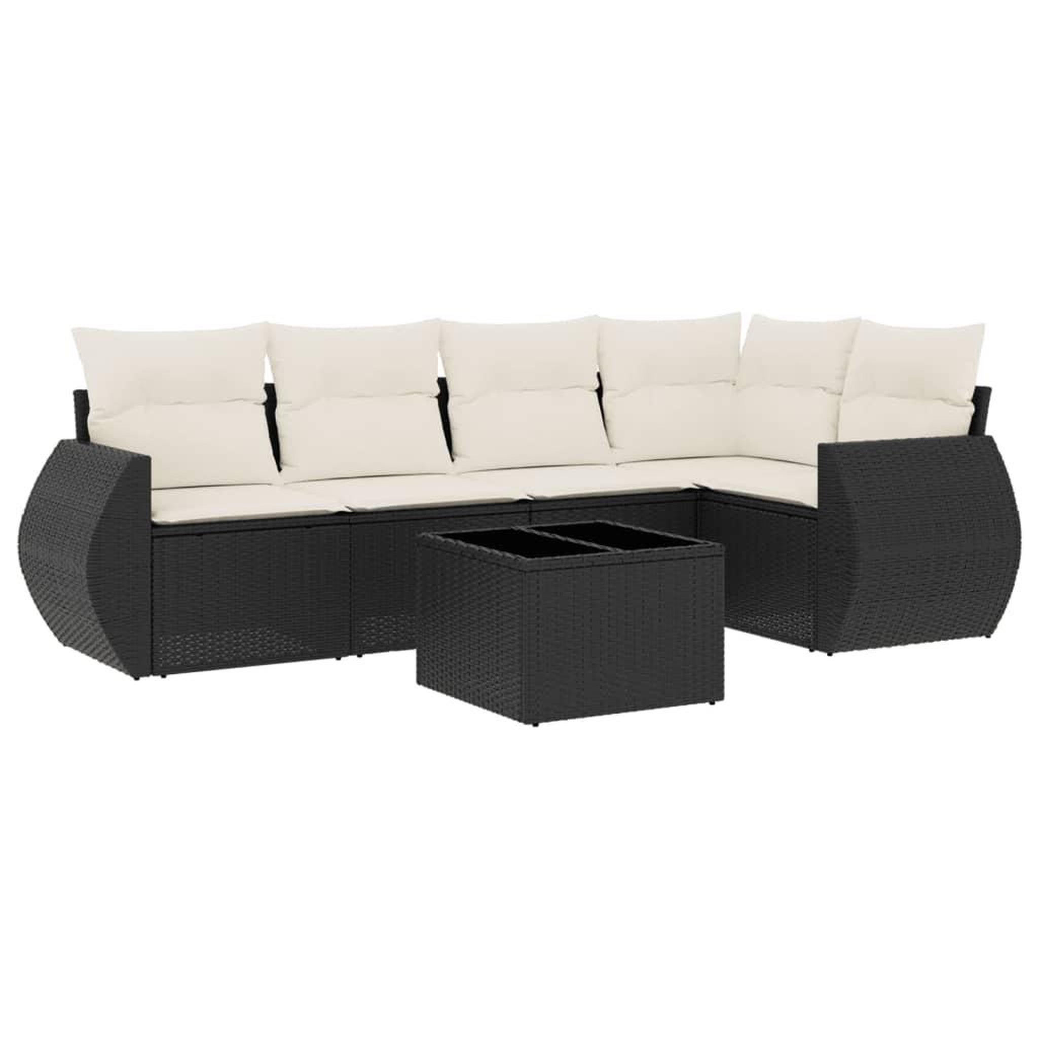 Voir la diapositive 2 : VIDAXL Salon de jardin 6 pcs avec coussins noir resine tressee