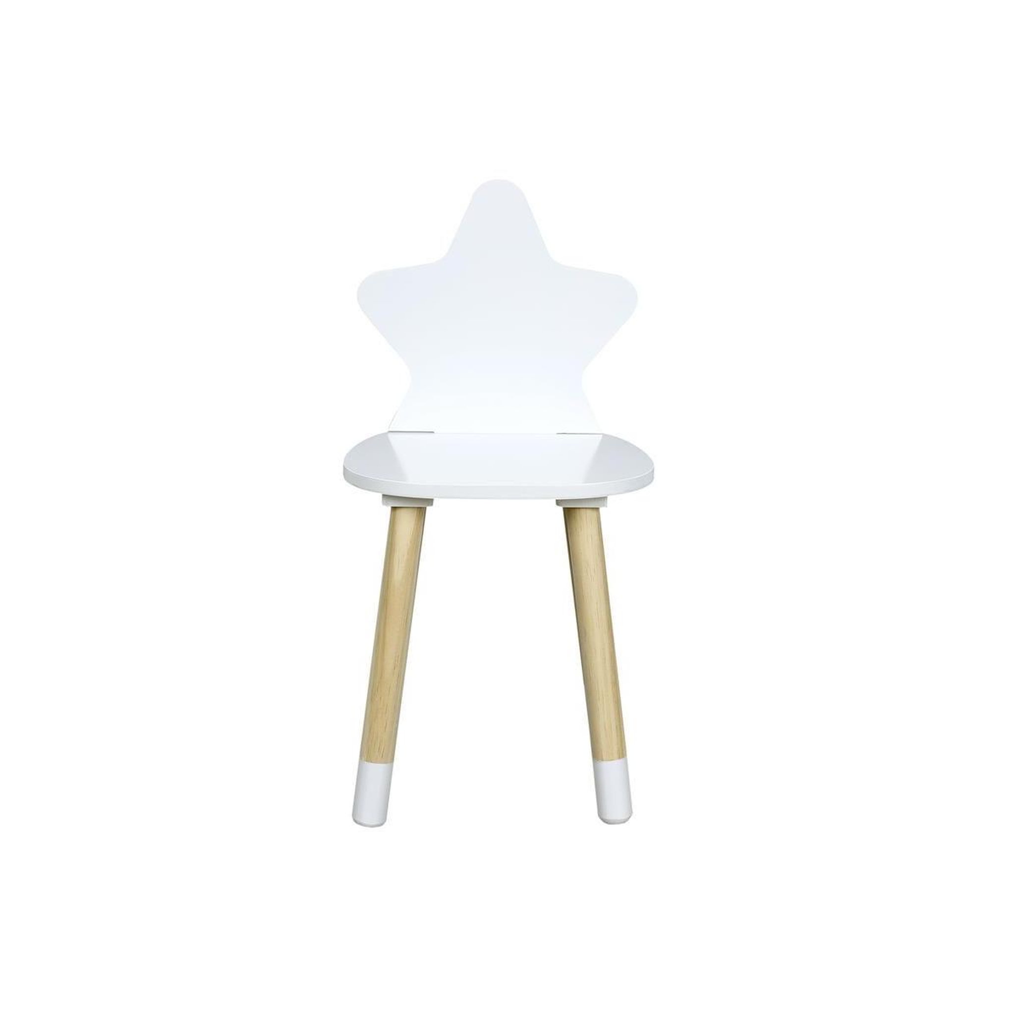 HOME DECO KIDS Chaise enfant en bois  étoile  54cm blanc