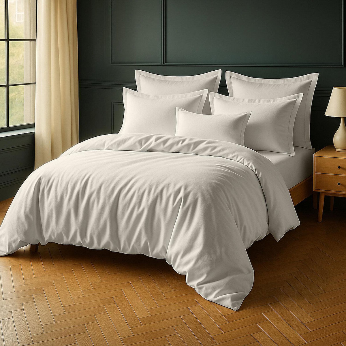 Home collection Paire de taies d'oreiller 100% coton 57fils