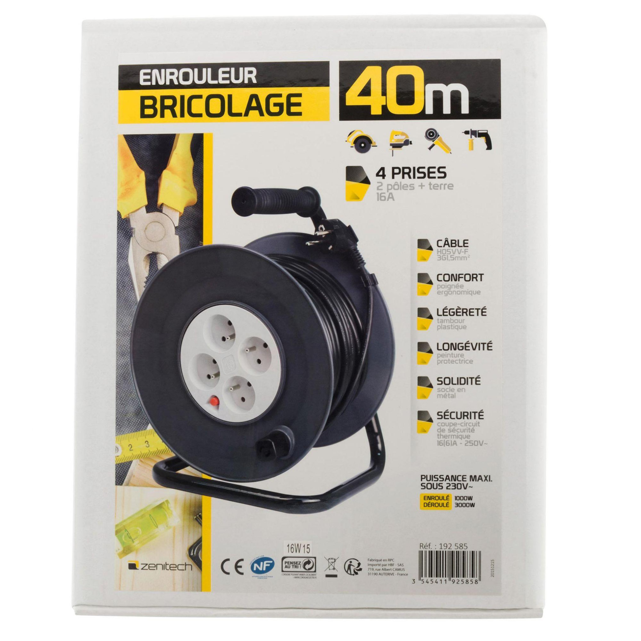Voir la diapositive 2 : INOTECH Enrouleur bricolage 40m - 192 585