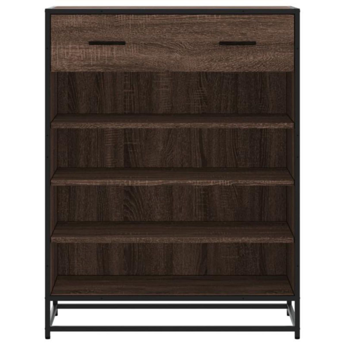 VIDAXL Meuble à chaussures chêne marron bois d ingénierie et métal