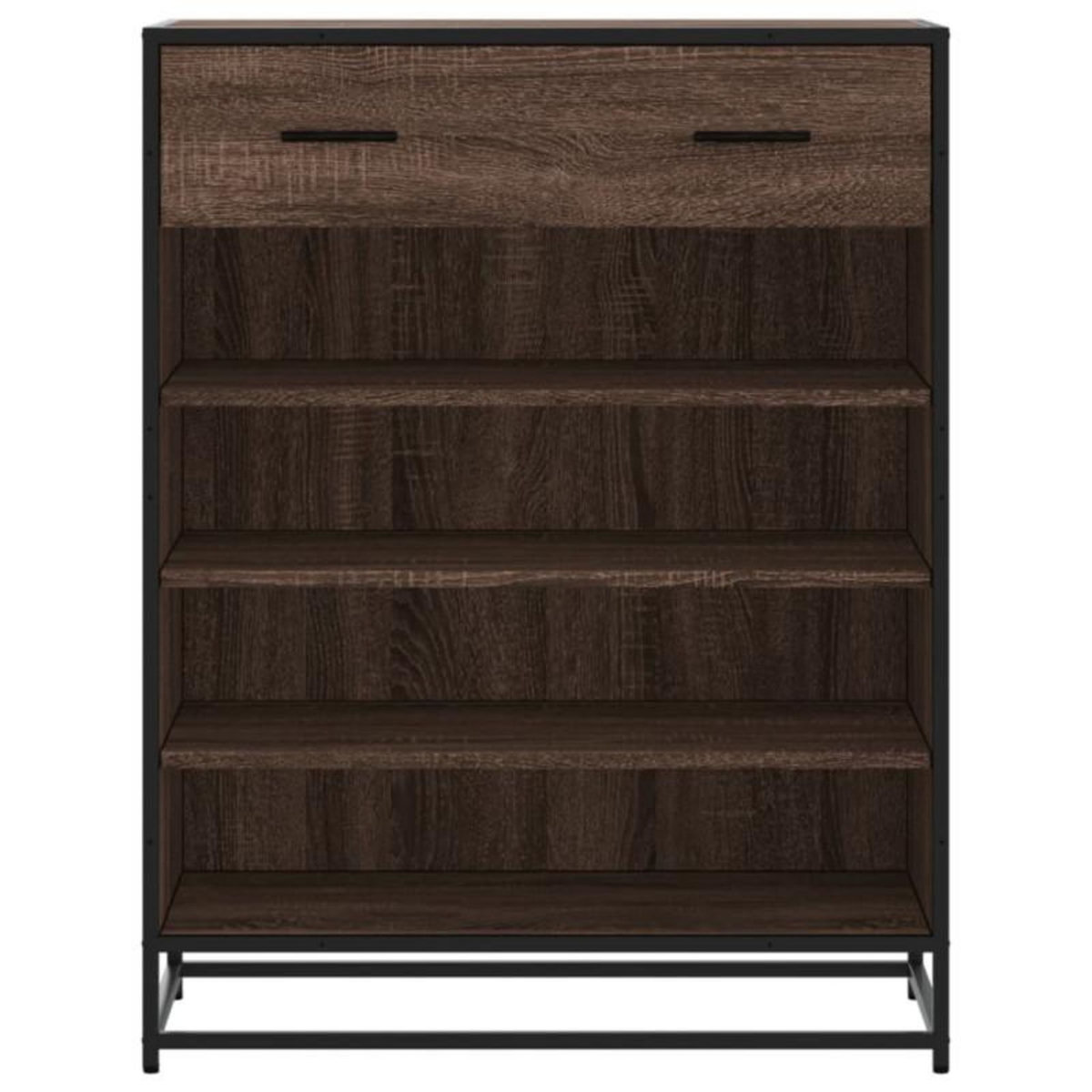 VIDAXL Meuble à chaussures chêne marron bois d ingénierie et métal