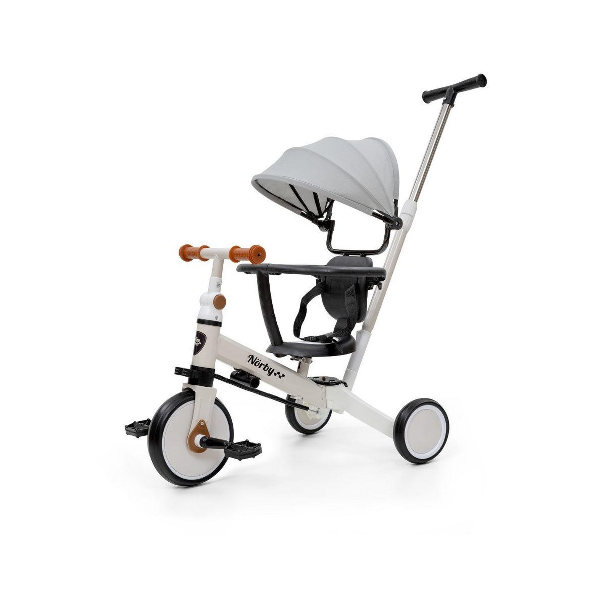 INTERBABY Tricycle évolutif multifonction  - beige - canne parentale
