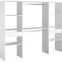 EKIPA Dressing Kit dressing ARTIC - Décor Blanc - 2 colonnes + 2 penderies + 2 tiroirs - L 220 x P 40 x H 180 cm - EKIPA