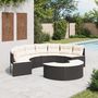Voir la diapositive 1 : VIDAXL Salon de jardin 2 pcs demi-rond noir resine tressee