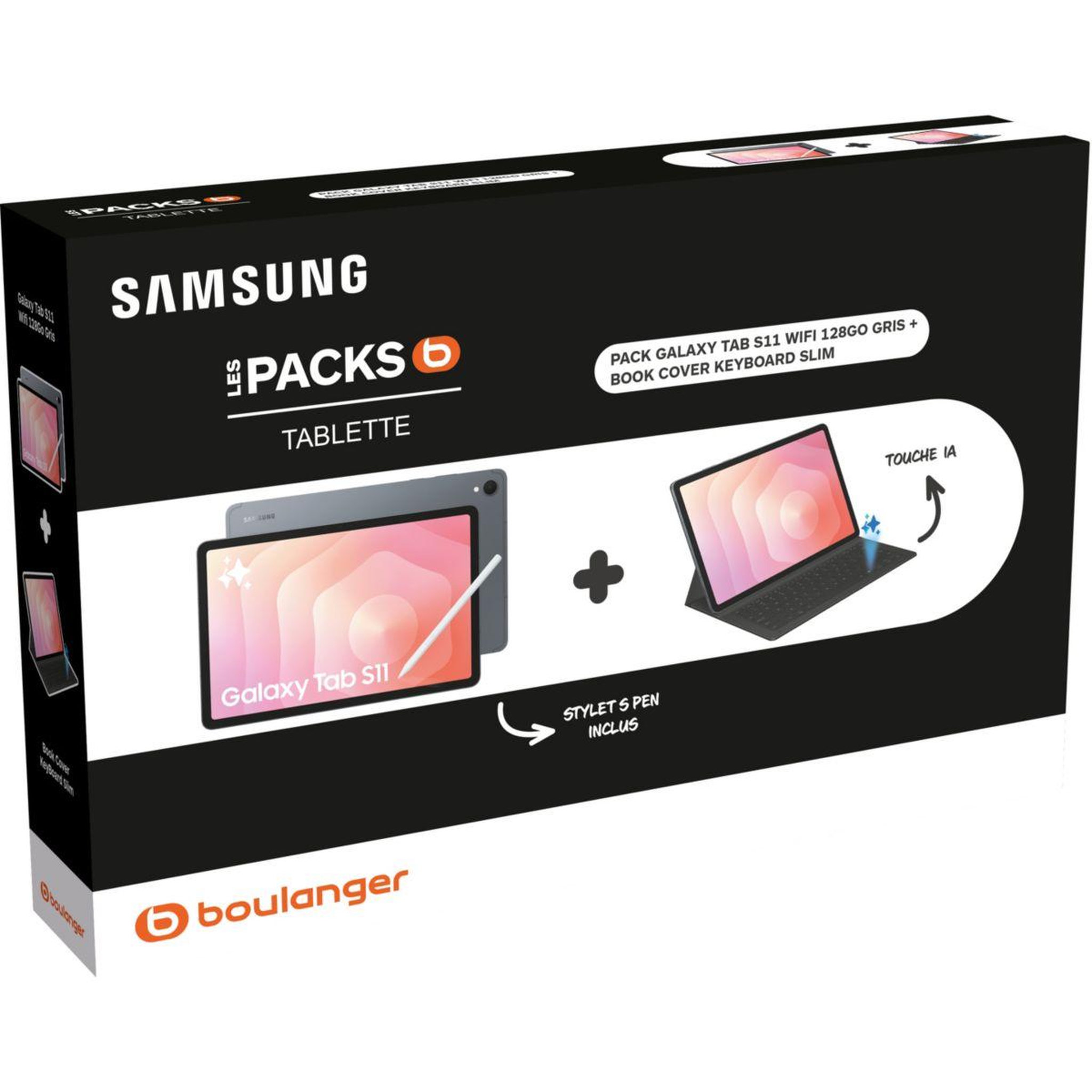 Voir la diapositive 2 : Samsung Tablette android pack galaxy tab s11 128go avec galaxy ia + keyboard