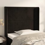 VIDAXL Tete de lit avec oreilles Noir 93x16x118/128 cm Velours