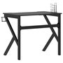 Voir la diapositive 5 : VIDAXL Bureau de jeu avec pieds en forme de K Noir 90x60x75 cm