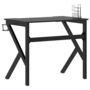 Voir la diapositive 5 : VIDAXL Bureau de jeu avec pieds en forme de K Noir 90x60x75 cm