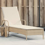 Voir la diapositive 1 : VIDAXL Chaise longue avec roues et coussin beige resine tressee
